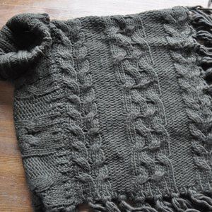 Boho Dark Olive Poncho